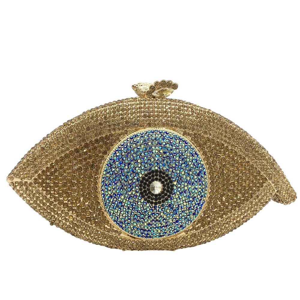 6682 Evil Eye Clutch Purse Glitter Evening Bags Crystal Clutch Party Dinner